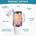 thumbnail image 4 of SKYSONIC Insulated Tumblers with Lids and Straws Handles 40oz Water Bottle Reindeer Elk 3 Travel Mug Reusable Stainless Steel Thermos Vacuum, 4 of 7