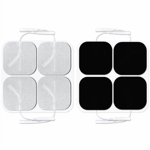 8 electrodos de carbono reutilizables de 5 x 5 cm para unidad TENS, compatibles con Easy@home. Almohadillas de masaje autoadhesivas de repuesto, conectores de 2 mm, compatibles con EHE009 y EHE012PRO.