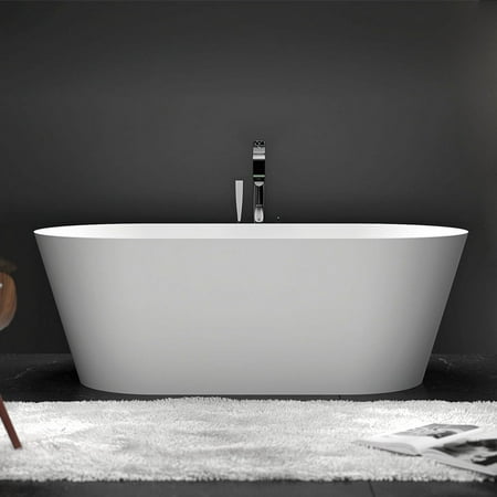 UPC: 0818637013306 | Dowell 077 60  Luxury Contemporary Stone Resin FREE STANDING Bathtub White Modern