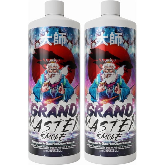 64oz / 2 Pack Soak & Wash Bundle Glass Pipe Cleaner - Cleanse, Deodorize, Restore - No Shaking/No Scrubbing
