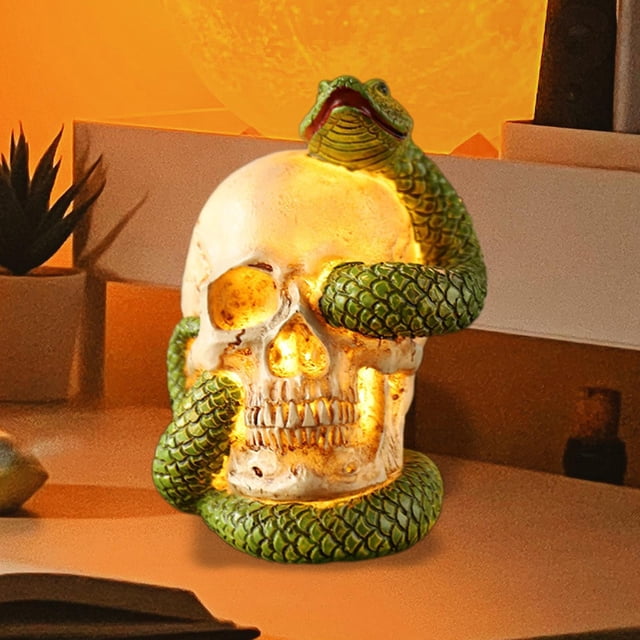 Estatua de LED Serpiente Perfecl Estatua del cráneo
