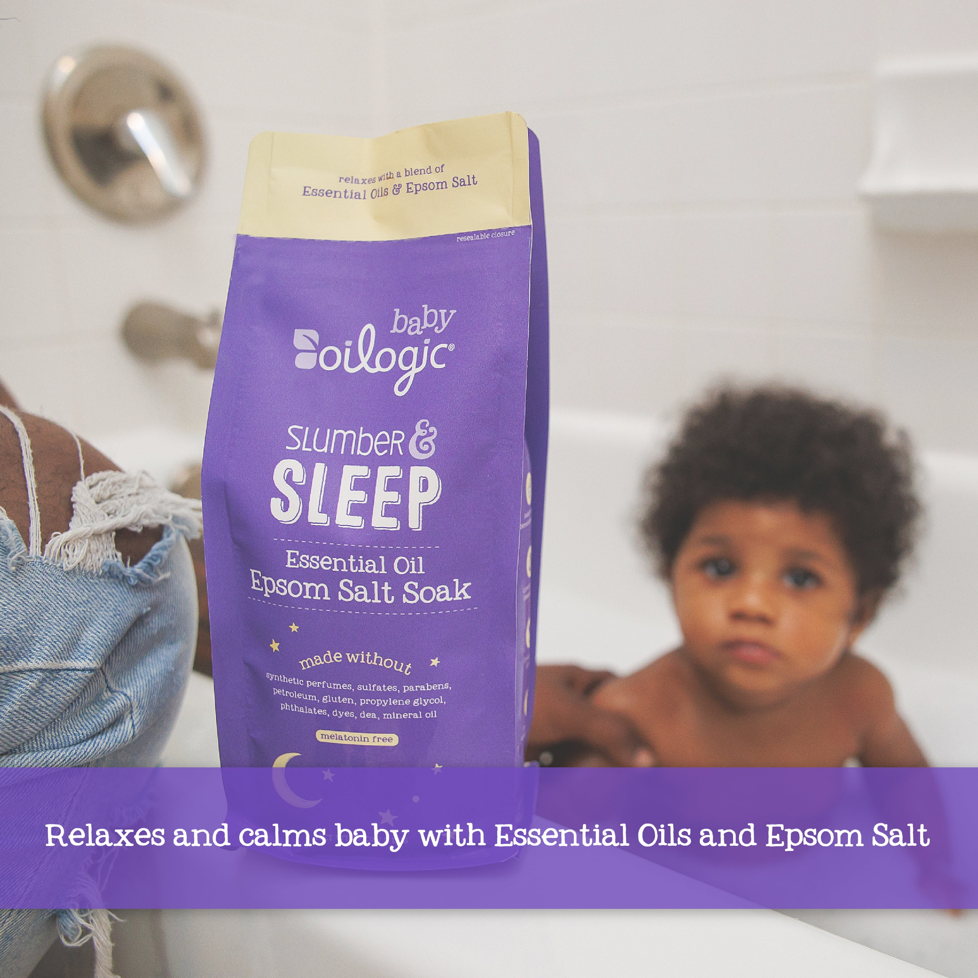 (4 pack) Oilogic Slumber & Sleep Essential Oil Epsom Salt for Baby, 2lb