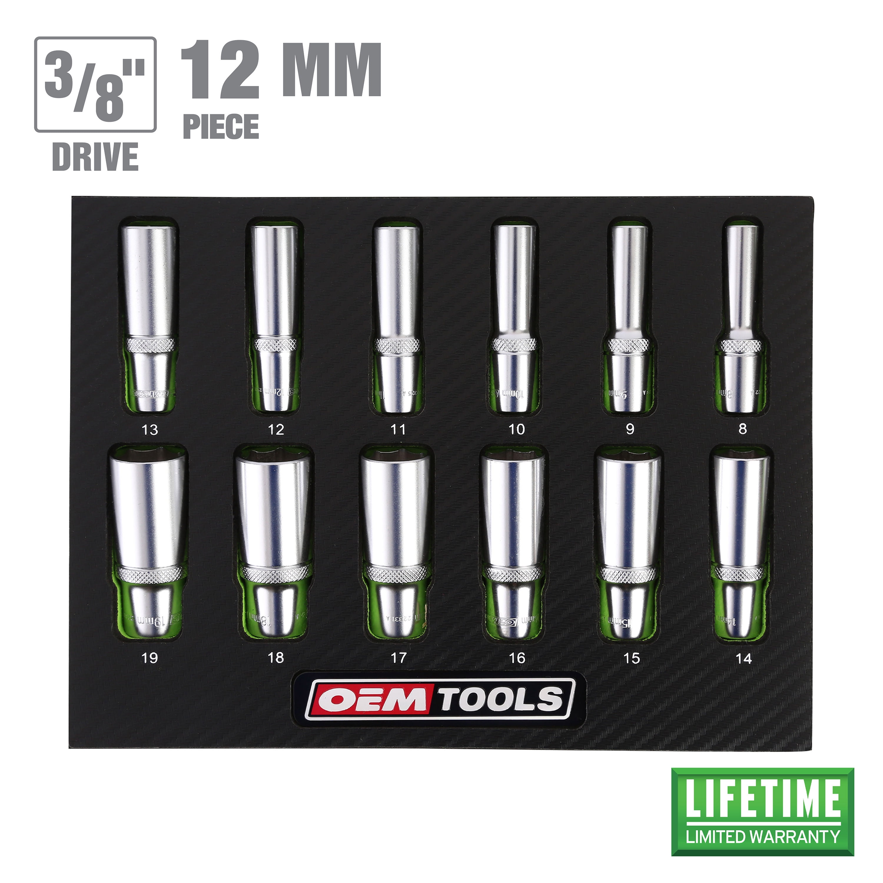 OEMTools 12 Piece 3/8" Deep Socket Set (Metric)