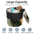 thumbnail image 2 of PhooArto Drawstring Cosmetic Bag, Barrel Shaped Portable Travel Makeup Bags, Butterfly Flower with Violets Pattern Large Capacity Waterproof Multifunctional Bucket Toiletry Bag, 2 of 6
