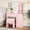 pink, variant on Zzistar Vanity Desk with Mirror and LED Light, Vanity Desk with 4 Drawers, Power Outlet, Storage Stool, Storage Shelves & Hair Dryer Holder, Adjustable 3 Lighting Mode, Makeup Vanity Set for Bedroom