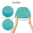 thumbnail image 5 of Rateoe Teal Turquoise Pattern Silk Satin Hair Bonnet for Sleeping, Adjustable Sleep Cap Turban for Women , Curly Straight Hair Long Large Braid, 5 of 6