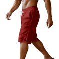 thumbnail image 7 of CQONEPT Mens Casual Shorts Cotton Athletic Workout Shorts Lounge Bermuda Drawstring Sweat Shorts with Pockets Red L, 7 of 7