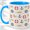 Blue, variant on Nautical Anchor Pattern Accent Mug, 11oz Ceramic Coffee Cup for Sail Fans