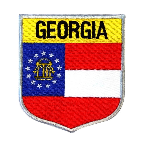 State Flag Shield Georgia Patch Badge Travel USA Embroidered Iron On Applique