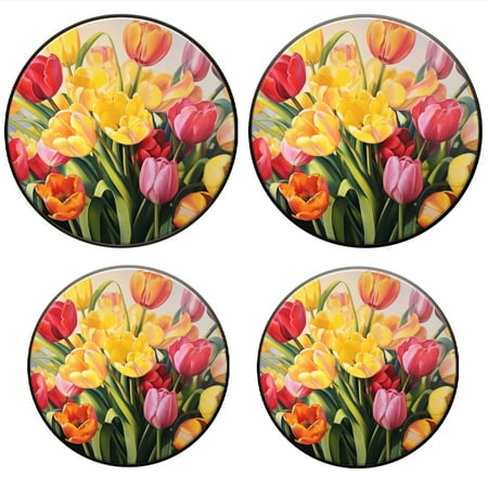 

Bahomeck Electric Stove Burner Covers Set Of 4 Bouquet Of Tulips In Colorful Metal Gas Stove Burner Covers Protecting Gas Stoves 8 Inch And 10 Inch
