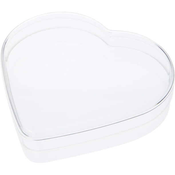 Pioneer Plastics Clear Heart Shaped Plastic Container, 6" W x 1.375" H