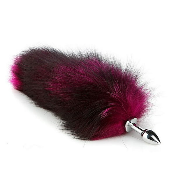 Faux Fur Fox Tail Sexy Toys, Fluffy Animal Tail Adult Sexy Toys, Bright Red/Rose Red/ Purple/ Blue/Orange