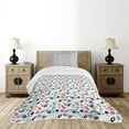 thumbnail image 4 of Ambesonne Spaceship Quilted Bedspread Set 2 Pcs, Space Silhouettes, Twin Size, Multicolor, 4 of 5