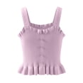 thumbnail image 2 of XXWXYD Girls Crop Tank Tops Kids Ruffle Hem Camisole Button Summer Sleeveless Undershirts Teen Dance Hawaiian Shirts Cute Camisoles, 2 of 6