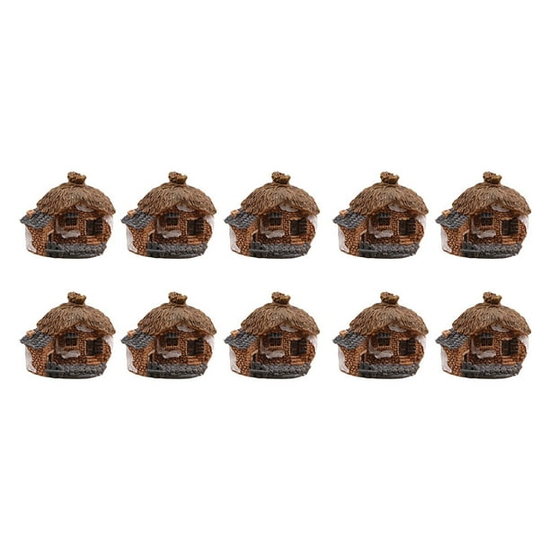 10 piezas de adornos de casa mini adornos decorativos de mini villa (estilo aleatorio)