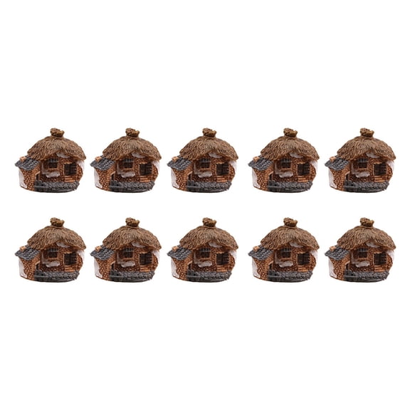 10Pcs Mini House Adornments Decorative Mini Villa Ornaments (Random Style)