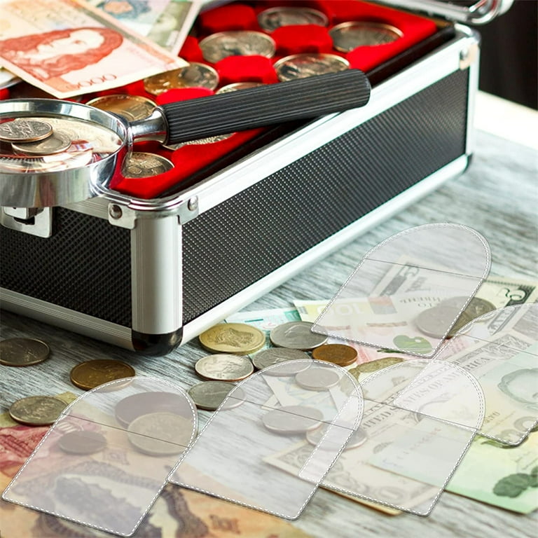 50-Pack 2.1x2.1 Inch Coin Sleeves - Clear PVC Protectors For Coin Collection & Small Items