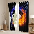 thumbnail image 3 of Homewish Billiards Curtains Pack of 2 (42x84 Each),Ball Sport Game Curtains Blackout,Black Orange Bedroom Curtains For Teens,Luxury Bedroom Decor, 3 of 6