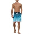 thumbnail image 2 of NOMADIC NOOK Men's Hawaiian Drawstring Waist Color Block Plaid Board Shorts 2 Pack, 2 of 5