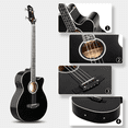 thumbnail image 6 of Tcbosik Full Size Acoustic Electric Bass Guitar Beginner Kit, 4 Strings Electric Acoustic Bass Guitar with Equalizer, Bag, Cable, Wrench, Strap, Plectrum, Black, 6 of 9