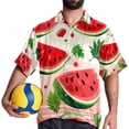 thumbnail image 4 of Watermelon Men's Short Sleeve Button Down Casual Beach Printed Shirts, 4 of 6