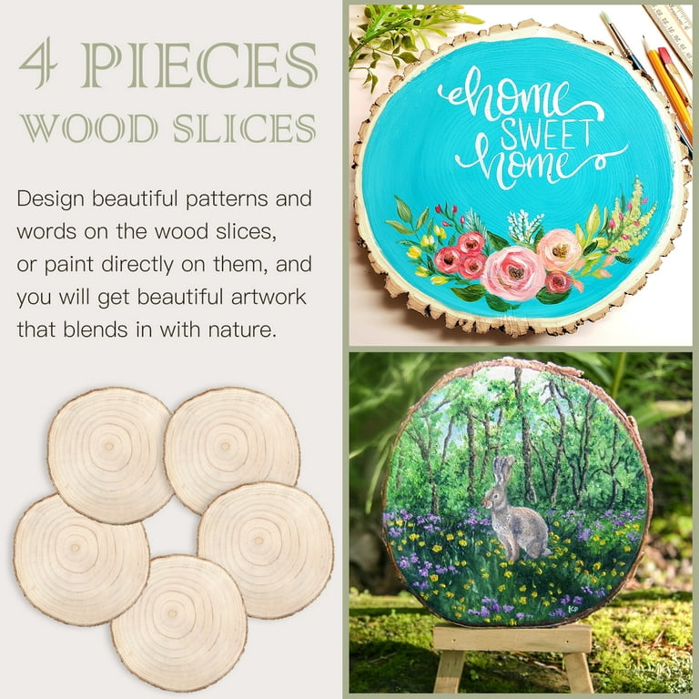 8 Pcs Wood Slices 11-12 Inch Large Wood Rounds Unfinished Wood Slices for  Centerpieces, Wood Centerpieces Tables,Wood Slabs,Round Wood, Natural Wood