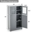 thumbnail image 4 of Giantex Bathroom Storage Cabinet w/Adjustable Shelf, Freestanding Wooden Floor Anti-toppling Device, Pantry Tempered Glass Doors for Kitchen Dining Room & Livingroom, 4 of 8