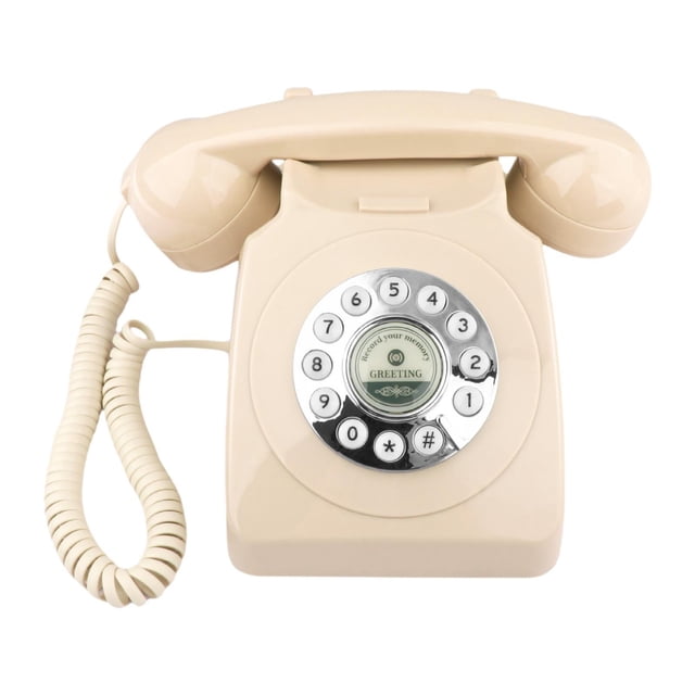 Lipstore Audio Guest Book Phone Decor Desk Telephone for Gathering Thanksgiving Party Beige