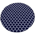 thumbnail image 2 of Gowinex Vinyl Fitted Tablecloth Navy Blue 40-44 inches Round Elastic Edge Flannel Backing Waterproof PVC Table Cover, 2 of 4