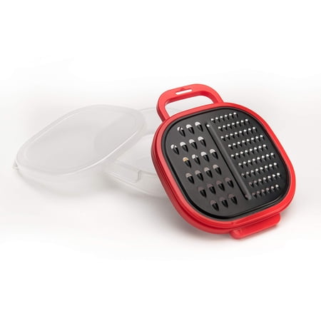 Mobi Storage grater with 2 grating surfaces and cover for storing leftovers (red color) (Red)
