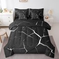 thumbnail image 1 of YST 7 Piece White Honeycomb Print Bed in a Bag, Abstract Geometry Bedding Set, Full, 1 of 5