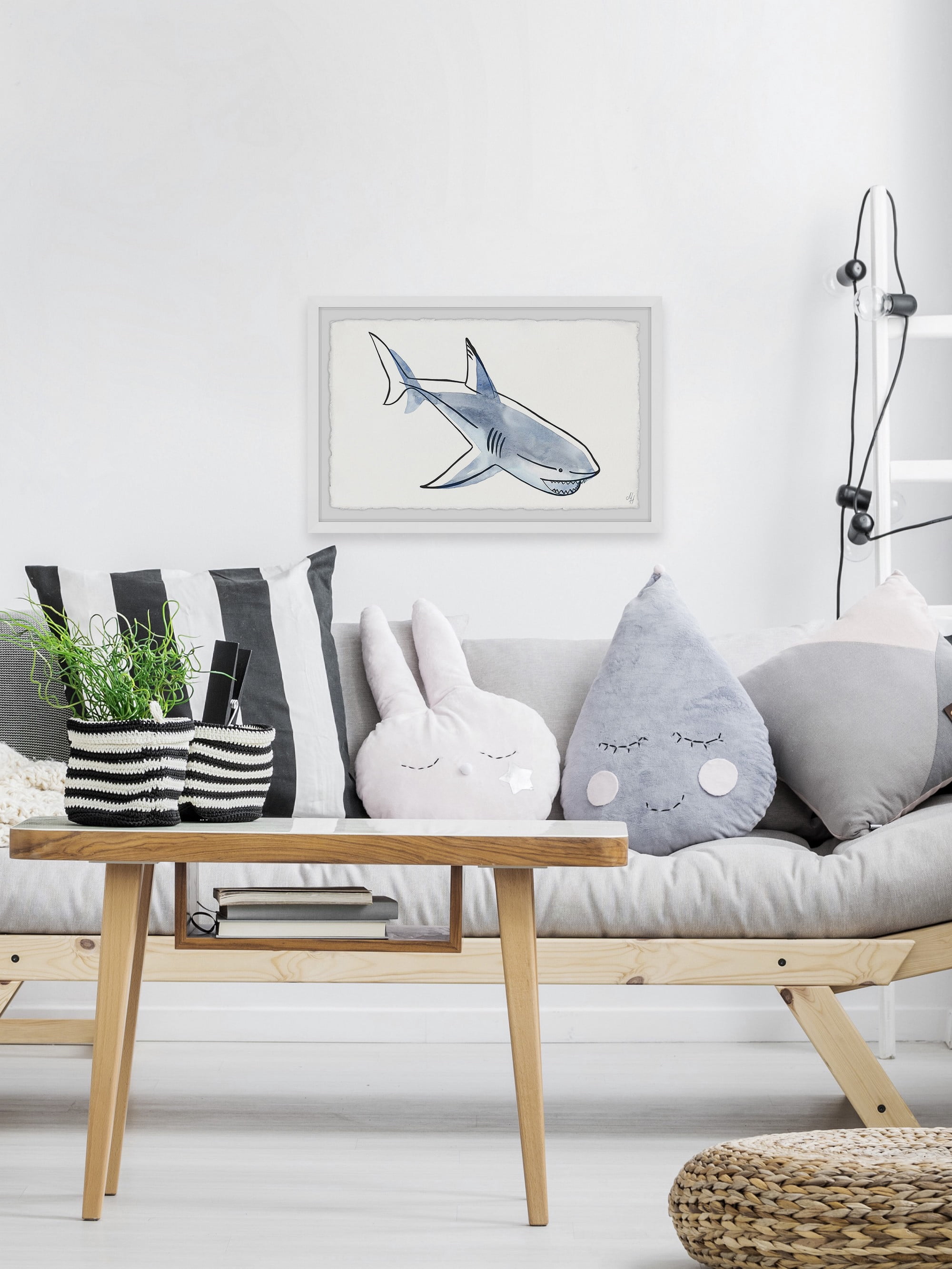 Marmont Hill Swimming Shark Framed Wall Art