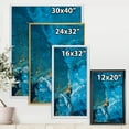 thumbnail image 4 of Designart 'Abstract Blue Marble Composition I' Modern Framed Canvas Wall Art Print, 4 of 5