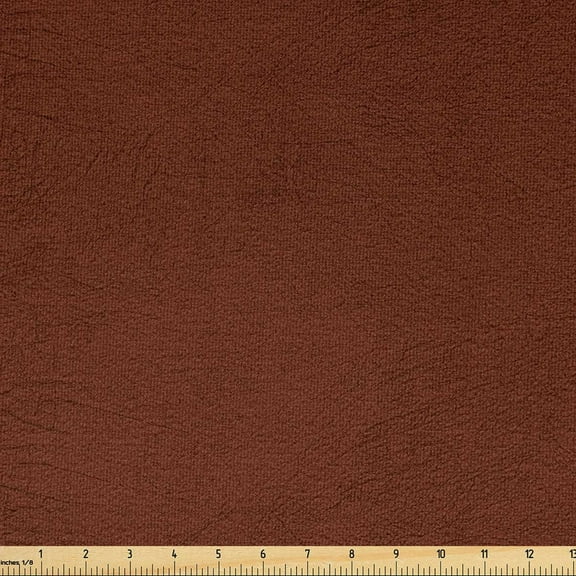 Faux Suede Fabric by the Yard Digitally Printed Weathered Texture, Durable and Washable Fabric for DIY Projects Indoor Outdoor Upholstery Home Textile, 10 Yard, Chocolate , by Ambesonne