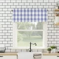 thumbnail image 4 of Watercolor Lavender Buffalo Grid Kitchen Curtain Valance, Window Curtain Valance Rod Pocket, 1 Panel Small Valances Window Treatment for Bathroom Living Room Cafe (54x18in Rustic Farmhoue), 4 of 5