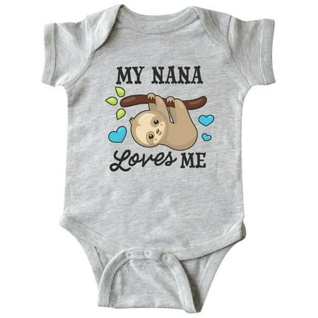 

Inktastic My Nana Loves Me with Sloth and Hearts Gift Baby Boy or Baby Girl Bodysuit