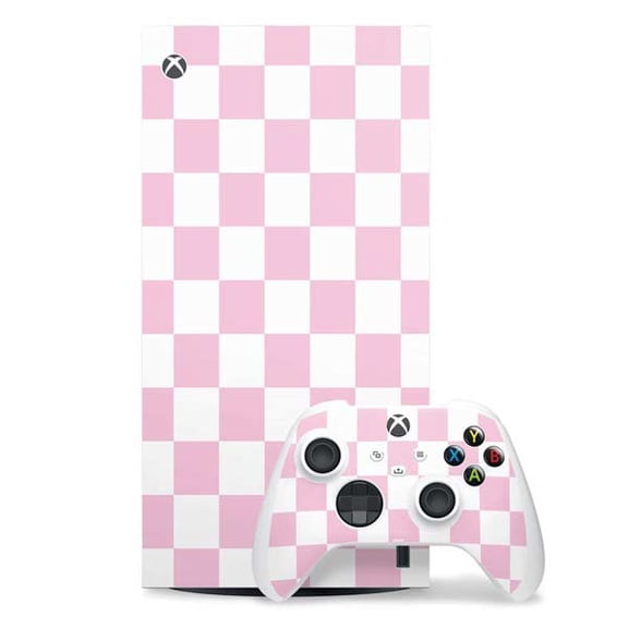 Skinit Pink and White Checkerboard XBox Series X Digital Edition Bundle Skin