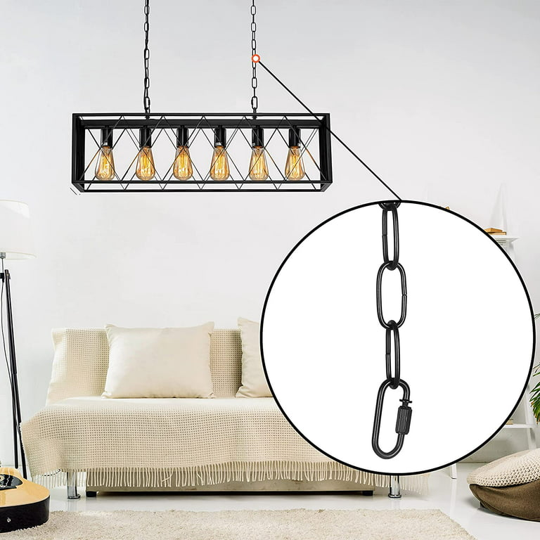 Voguad 19 Feet Black Chain for Hanging Lamp, Decorative Lighting Fixture  Chain, Extension Chain for Hanging