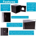 thumbnail image 5 of Litter Box Furniture Enclosure - Hidden  Litter House with Hinged Door, Nightstand & Side Table for Small Cats Dogs - Espresso Wood Cabinet, 5 of 8