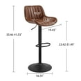 thumbnail image 2 of Art Leon Rustic Bar Stools Set of 2, Faux Leather with Backrest Chrome Legs, Upholstered Swivel Kitchen Stools, Cognac, 2 of 7