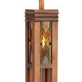 thumbnail image 5 of Robert Louis Tiffany Mission Rustic Floor Lamp 62 1/2" Tall Walnut Wood Column with Nightlight Wheat Stained Glass Shade for Living Room Bedroom House, 5 of 7