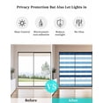 thumbnail image 4 of Window Privacy Film Blue Ombre Striped Stained Glass Window Film Decorative Sun Block Window Cover Modern Abstract Gradient Lines Art Window Clings Static Adhesive Sticker for Bathroom 35.4"x78.7", 4 of 7