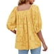 thumbnail image 2 of Minnieouse Blusa de mujer de manga corta, holgada, pulóver, camisa, ropa de verano Prendas para la parte del cuerpo Amarillo L, 2 of 6