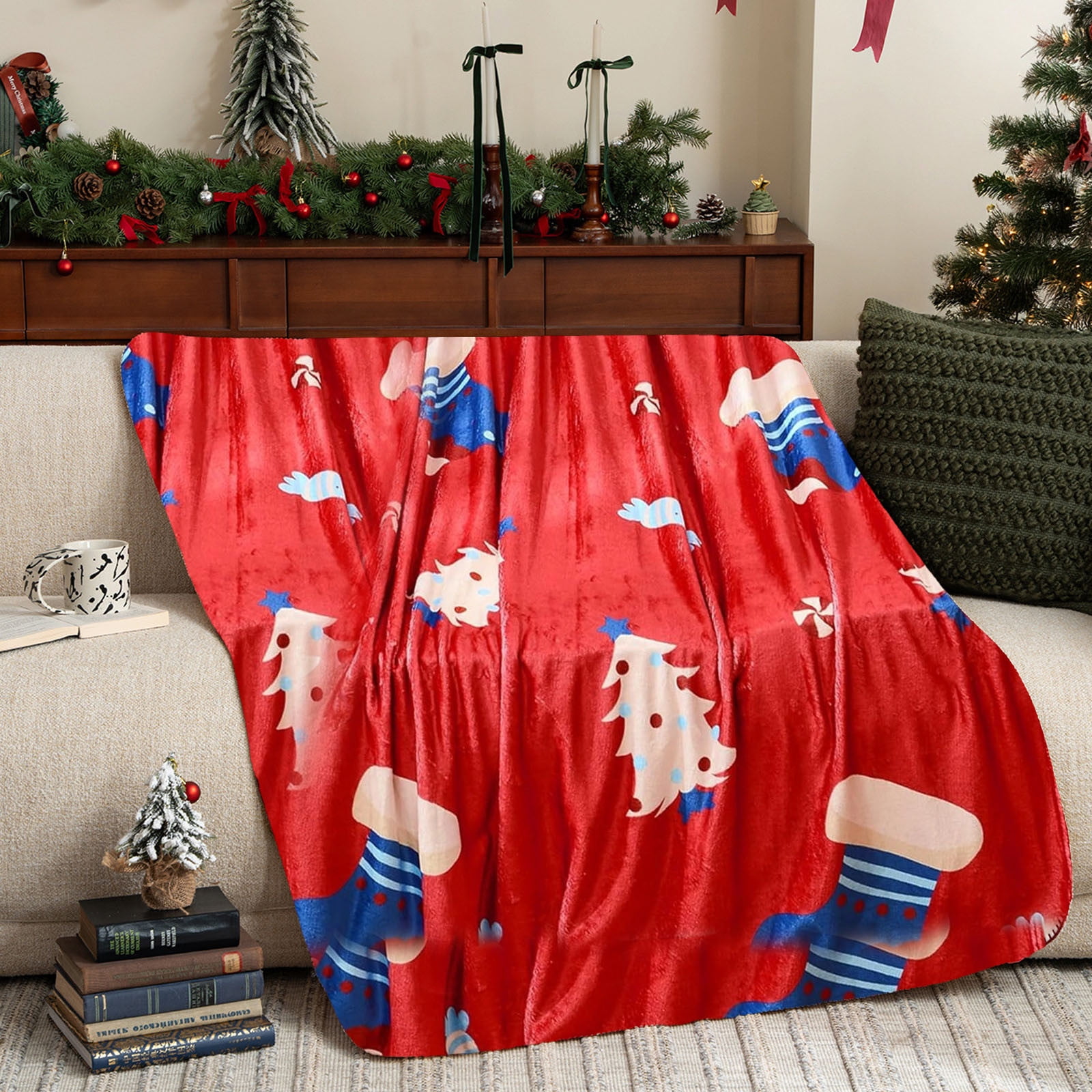 YZEGDCH Christmas Christmas Blanket, Warm Plush Soft Throw Blanket, Christmas Home Decor Blankets Super Soft Blanket for Couch Sofa Farmhouse Bed Dorm, Gifts for Kids Women Men