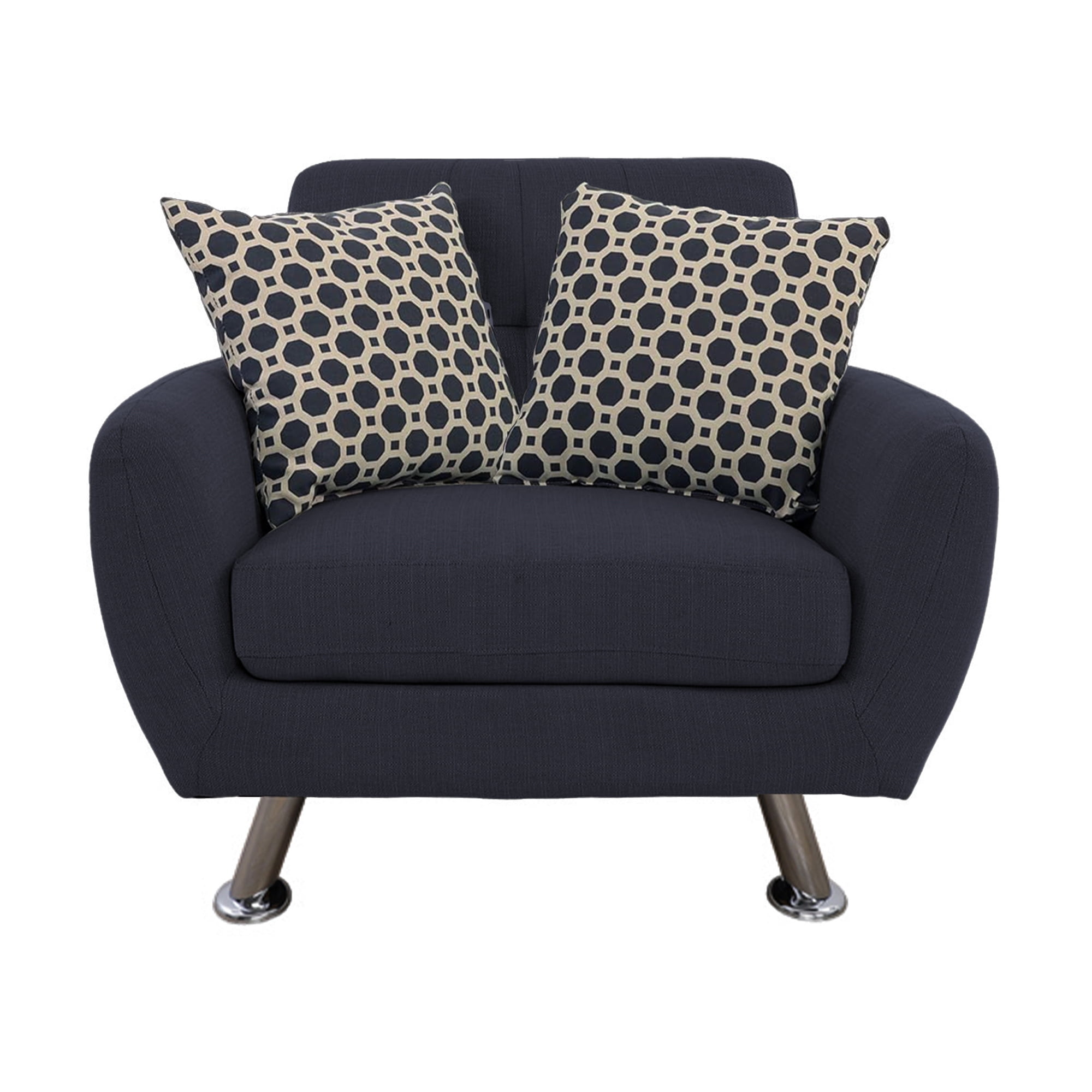 Aukfa 3 Piece Sofa Set - 34" Wide Upholstered Couch Deep Seat Armchair, Linen, Gray