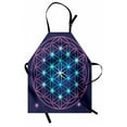 thumbnail image 1 of Mandala Apron, Flower of Life Design on Dark Toned Background with Ombre Effect, Unisex Kitchen Bib with Adjustable Neck for Cooking Gardening, Adult Size, Pale Blue Violet Indigo, by Ambesonne, 1 of 4