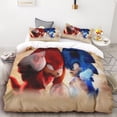 thumbnail image 3 of Funda nórdica 3D exquisita caricatura Sonic papel tapiz Anime impresión digital juego de cama edredón cama suave niños jóvenes regalo, 3 of 5
