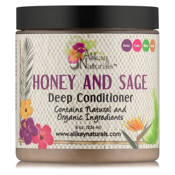 Alikay Naturals Honey and Sage Deep Conditioner Natural Honey, Babassu and Sage, 8 oz