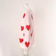thumbnail image 6 of Wancir Women Heart Print Sweater Romantic Oversized Knitted Shirt Valentine's Day Love Graphic Long Sleeve Pullover Top, 6 of 9