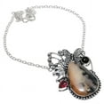 thumbnail image 2 of Natural Honey Dendritic, Onyx Gemstone 925 Sterling Silver Necklace 18", 2 of 2